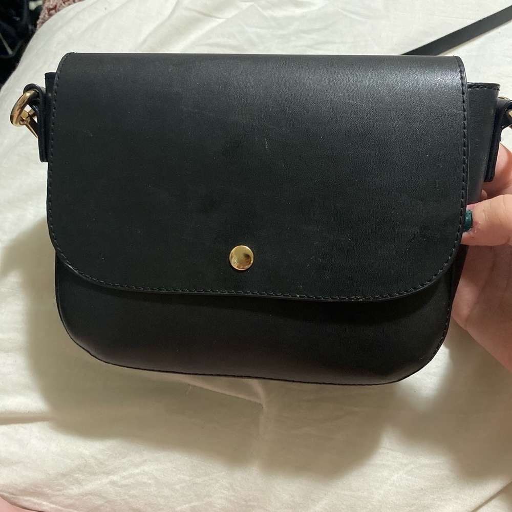 Simple black crossbody bag